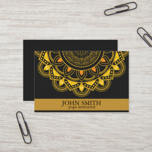 Modern Mandala Yoga Instructor Busines Business Ca Card