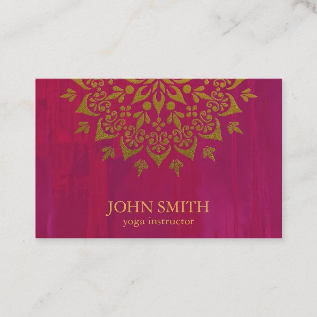 Modern Mandala Yoga Instructor Busines Business Ca Card (Front)
