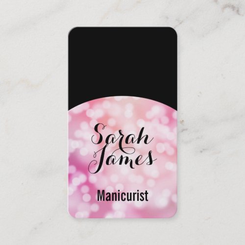 modern manicurist nail artist pink manicure business card
