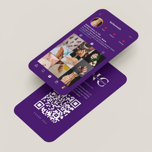 Modern Manicurist Royal Purple Instagram  Business Card