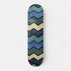 Modern Manly Blue Chevrons Skateboard Deck
