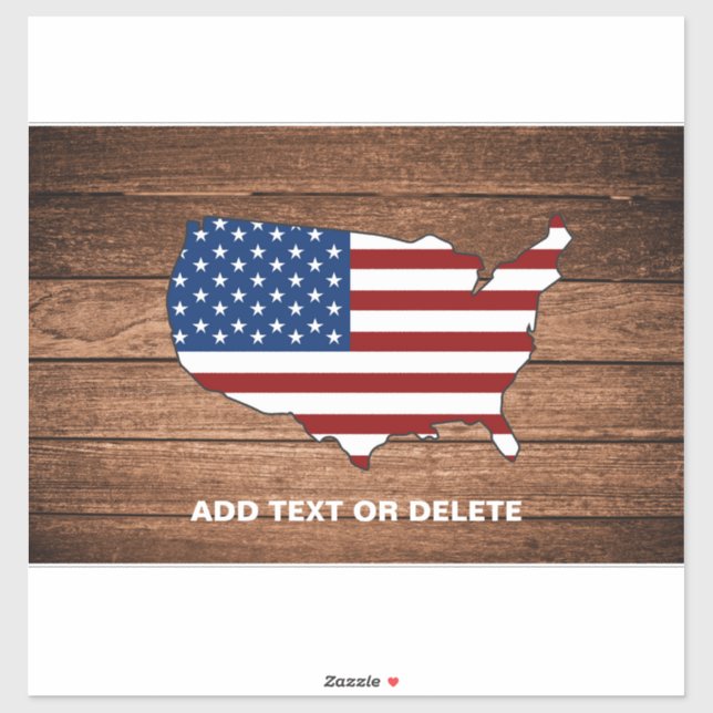 Modern Map of America Wooden Art Sticker (Sheet)