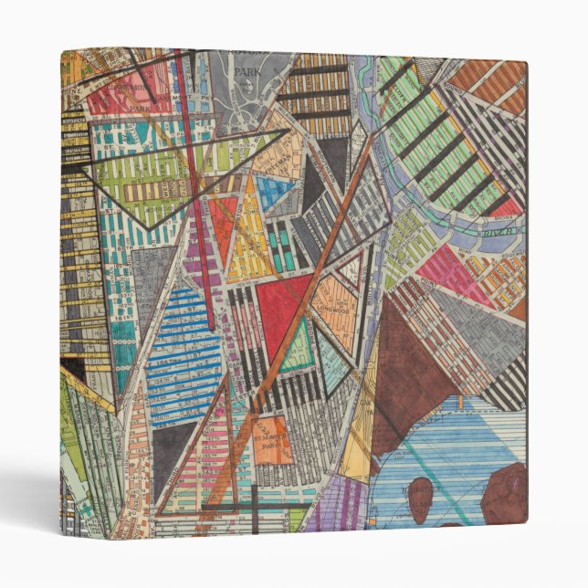 Modern Map of New York I 3 Ring Binder (Front/Spine)