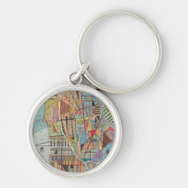 Modern Map of New York I Keychain (Front)