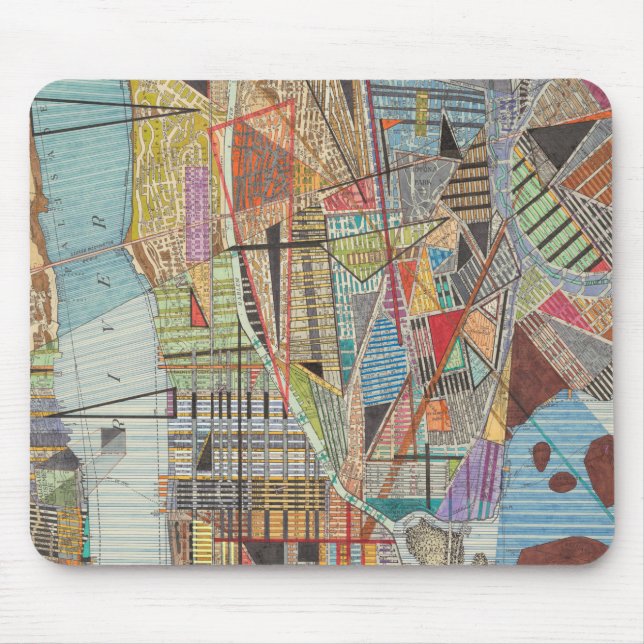 Modern Map of New York I Mouse Pad (Front)