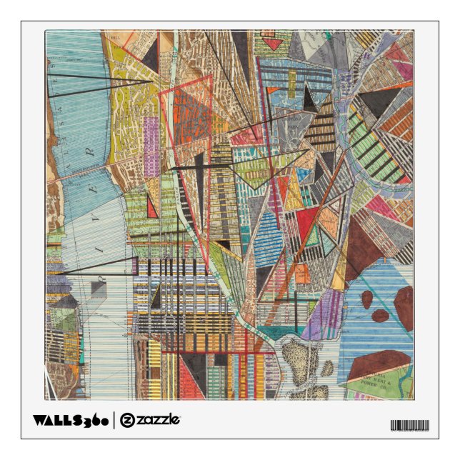 Modern Map of New York I Wall Sticker (Front)