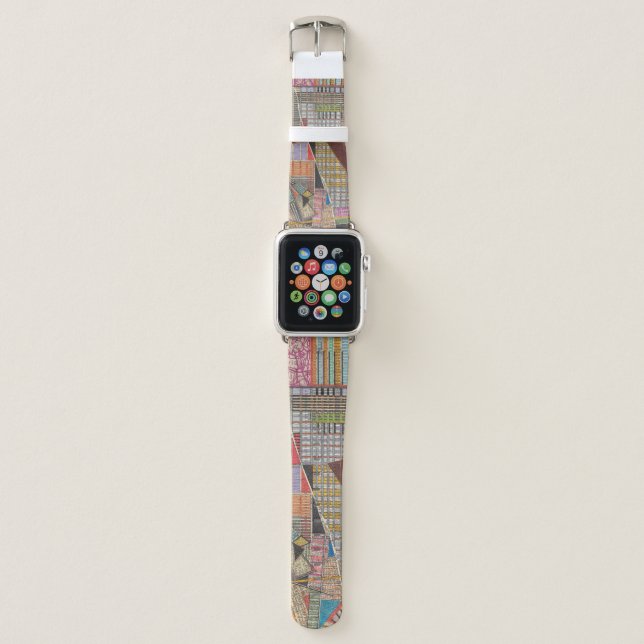 Modern Map of New York II Apple Watch Band (Front)