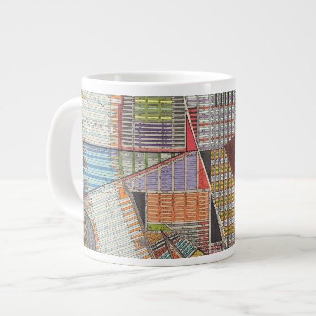 Modern Map of New York II Giant Coffee Mug (Front Left)