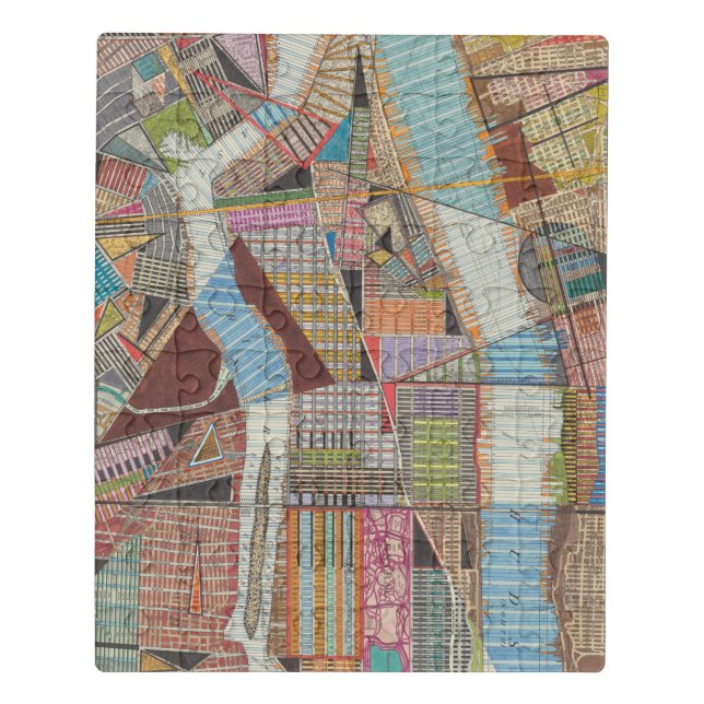 Modern Map of New York II Jigsaw Puzzle (Puzzle Vertical)