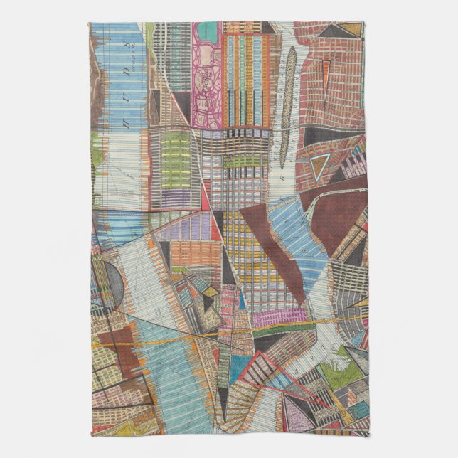 Modern Map of New York II Kitchen Towel (Vertical)