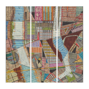 Modern Map of New York II Triptych