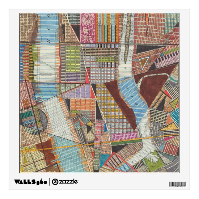 Modern Map of New York II Wall Sticker (Front)