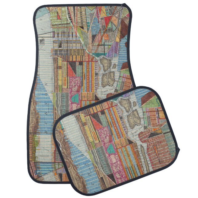 Modern Map of New York III Car Mat (Set)