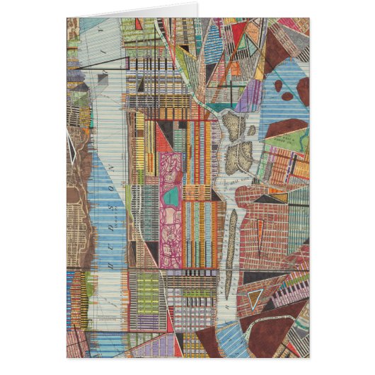 Modern Map of New York III Cards (Front)