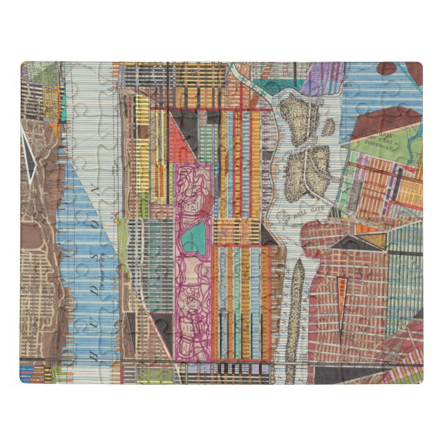 Modern Map of New York III Jigsaw Puzzle (Puzzle Horizontal)