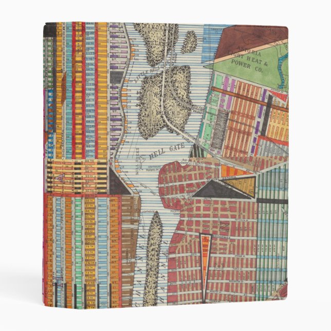 Modern Map of New York III Mini Binder (Front/Spine)
