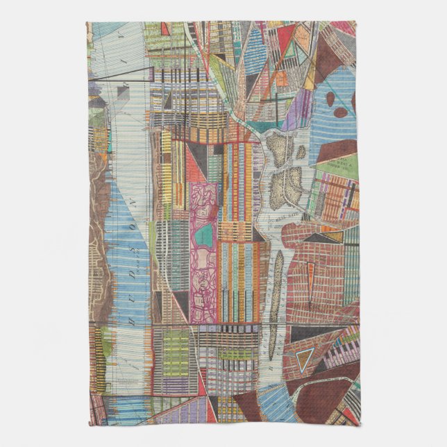 Modern Map of New York III Towel (Vertical)