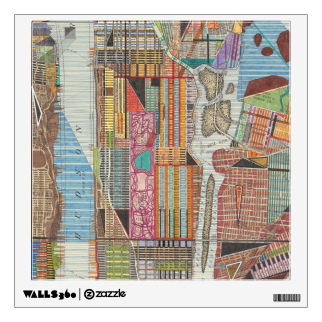 Modern Map of New York III Wall Sticker (Front)