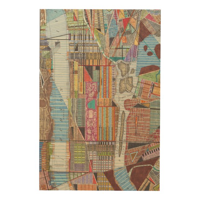 Modern Map of New York III Wood Wall Decor (Front)