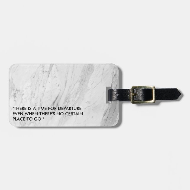 Modern Marble Adventure Travel Quote Luggage Tag (Front Horizontal)