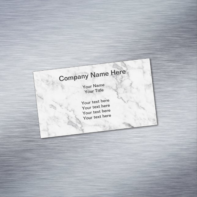 Modern Marble Background Business Card Magnet (In Situ)