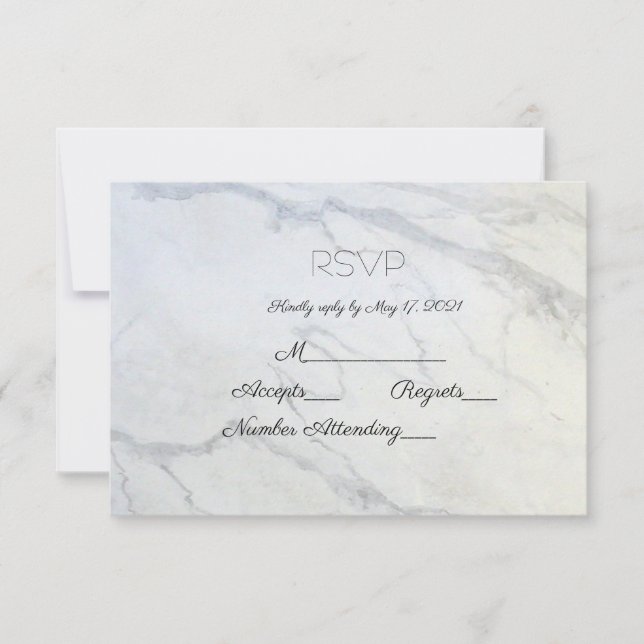 Modern Marble Background RSVP Card (Front)