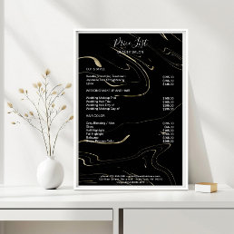 Modern Marble Black Gold Pricelist  Poster