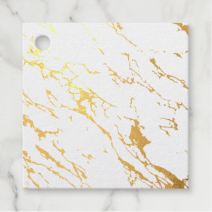 Modern Marble Blank Real Gold Foil Favor Tags