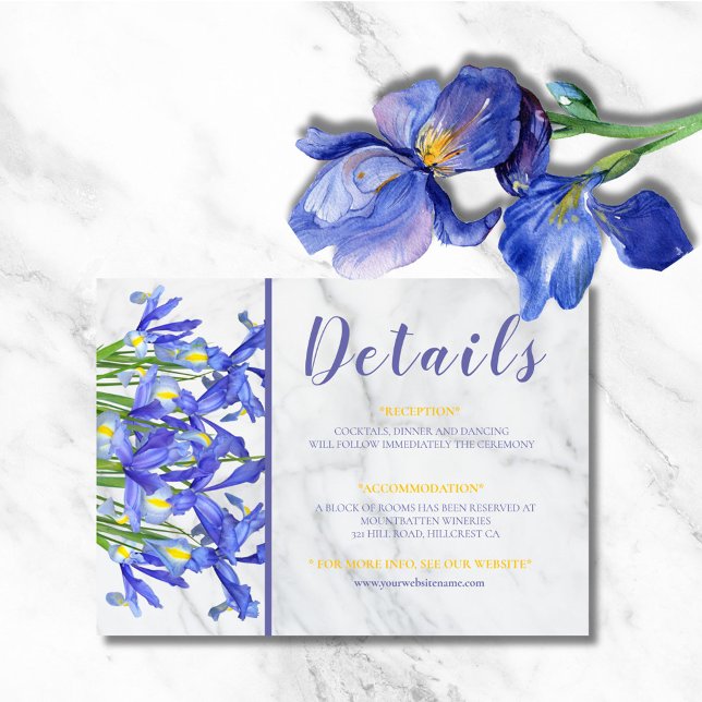 Modern Marble Blue Iris Image Wedding  (Creator Uploaded)