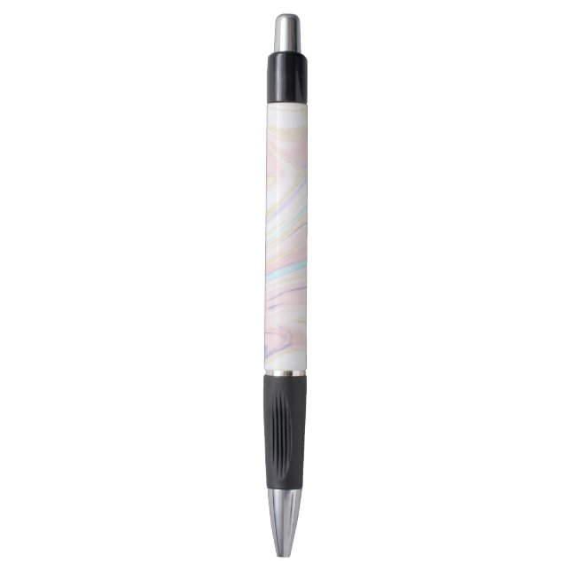 Modern Marble Blue Pink Gold Glitter  Pen (Front Vertical)