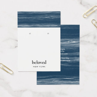 Modern Marble Blue White Earring Display Card