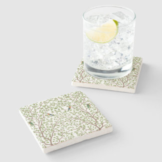 Modern Marble Botanical Design Stone Coaster