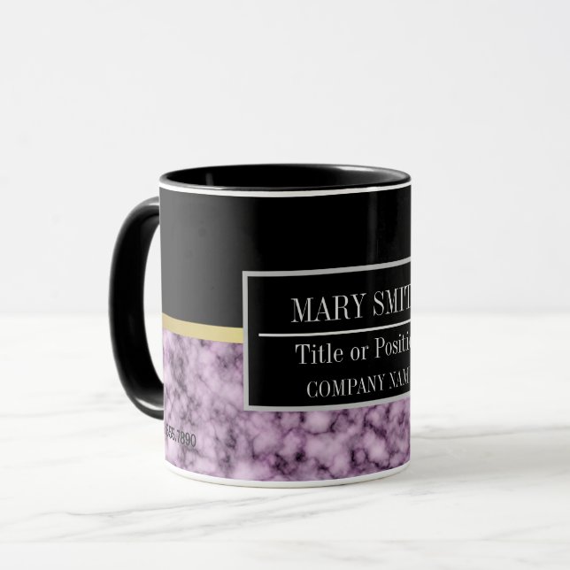 Modern Marble Business Add Name Mug (Front Left)