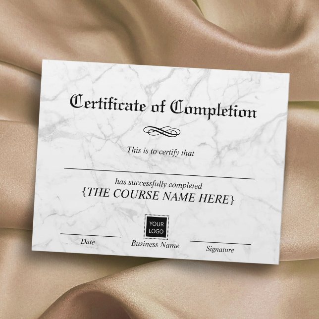 Modern Marble Certificate of Completion Award (Creator Uploaded)