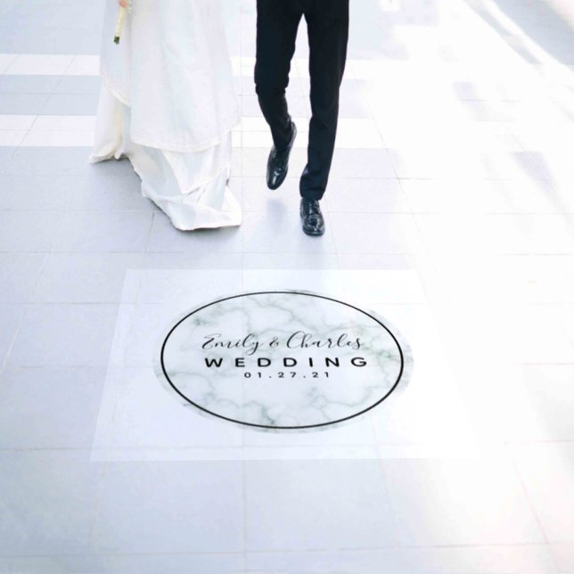 Modern Marble Circular Wedding Floor Decals (Wedding)