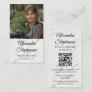 Modern Marble Classic Elegant QR Code Custom Photo Business Card