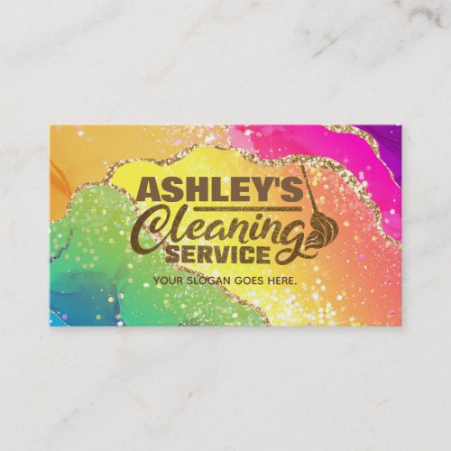 Modern Marble Cleaning Service Business Cards