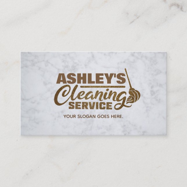 Modern Marble Cleaning Service Business Cards (Front)