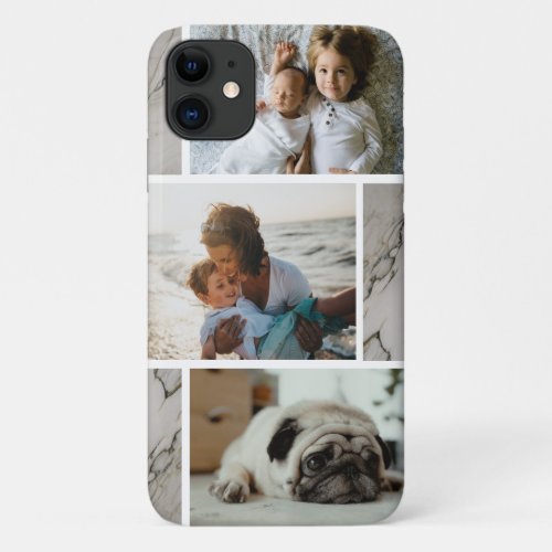 Modern Marble Color Block and Your Custom Pictures iPhone 11 Case
