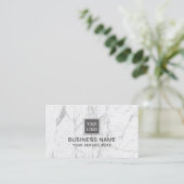 Modern Marble Corporate Custom Logo #2 Business Card (Standing Front)