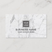 Modern Marble Corporate Custom Logo #2 Business Card (Front)