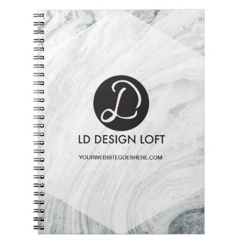 Modern Marble Customize with Your logo and website Notebook