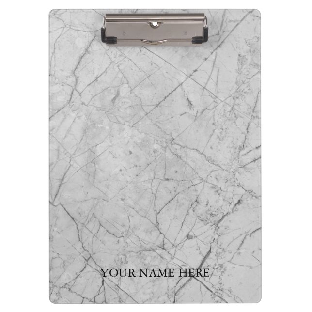 Modern Marble Designer Personalized Clipboard (Front)