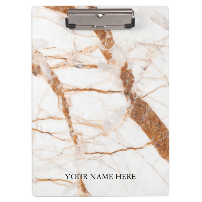 Modern Marble Designer Personalized Clipboard (Front)