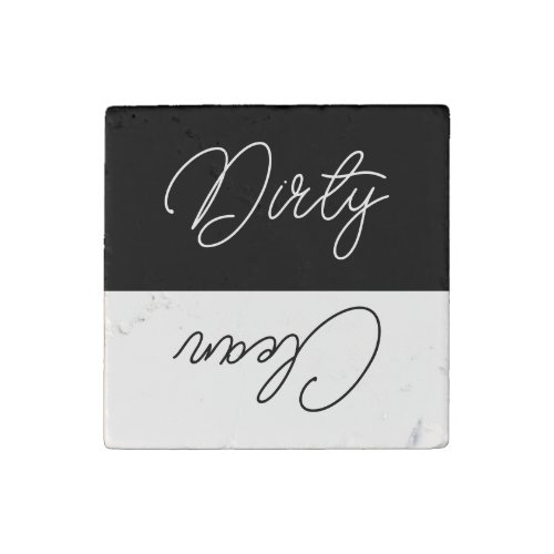 Modern Marble Dishwasher Magnet Sign Clean Dirty