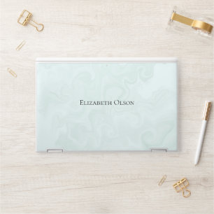 Modern Marble dusty blue personalized name HP Laptop Skin