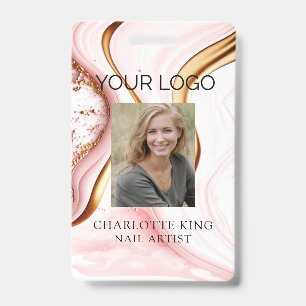 Modern Marble Employee Photo ID Badge