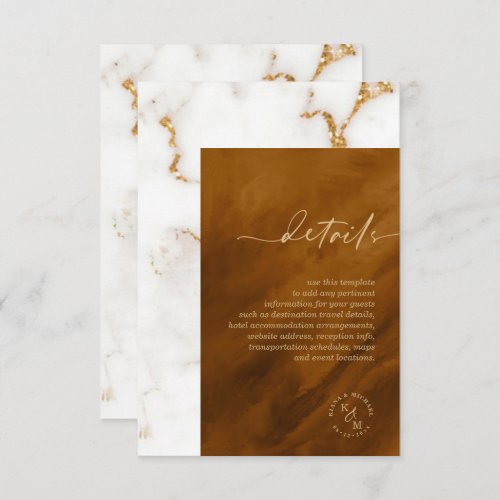 Modern Marble Glitter Details Gold ID816 Enclosure Card