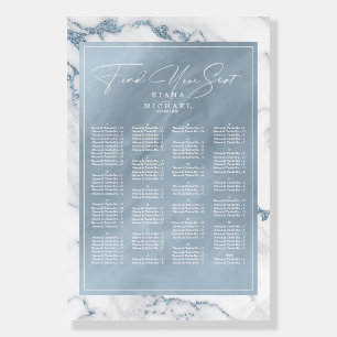 Modern Marble Glitter Wedding Blue ID816 Foam Board