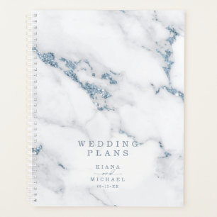 Modern Marble Glitter Wedding Dusty Blue ID816 Planner